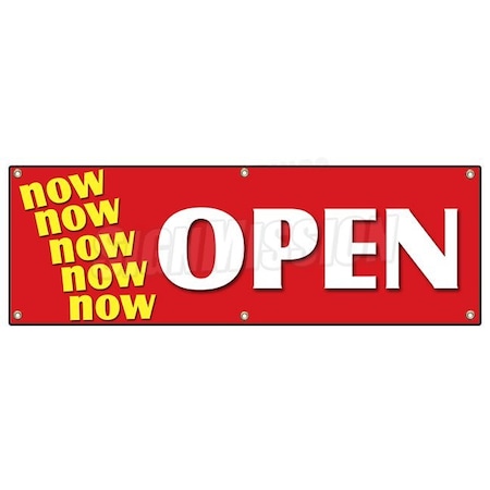 Signmission NOW OPEN BANNER SIGN grand opening new store for business shop sale new B-72 Now Open